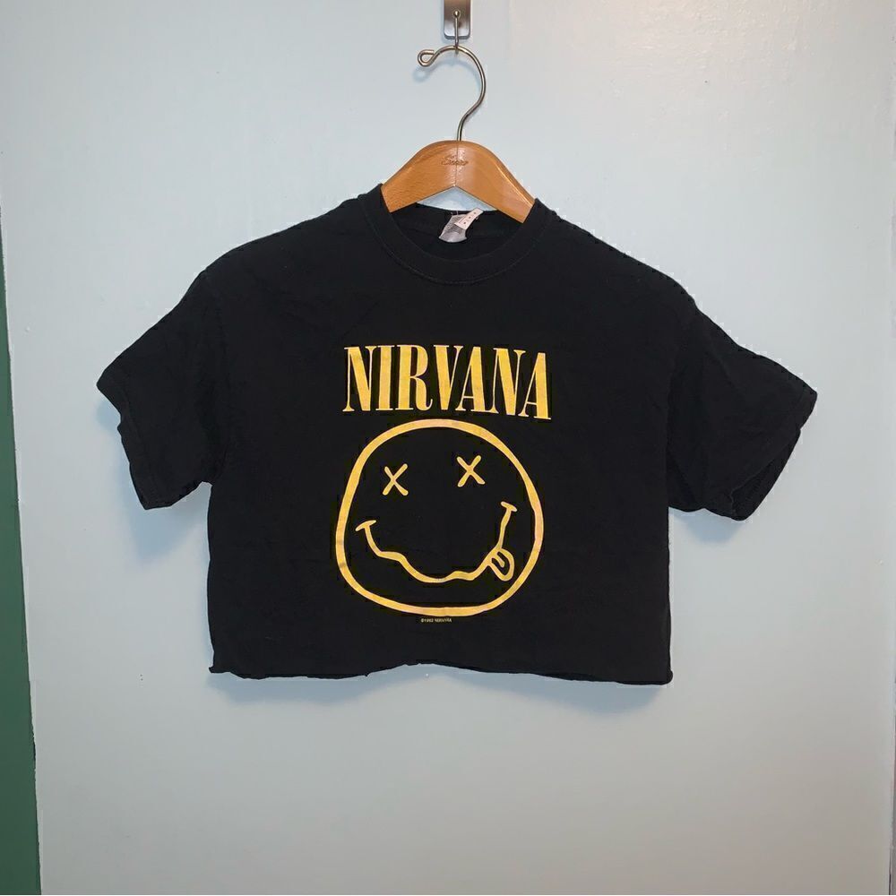 Vintage 1992 Nirvana Tour cropped Tshirt Medium